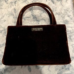 Authentic Kate Spade Chocolate Brown Velour Bag   8x5x3